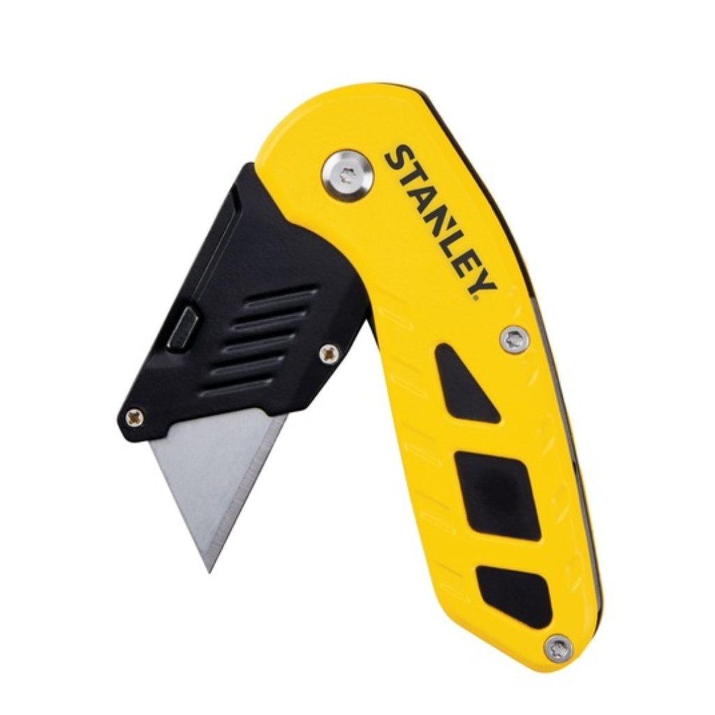 [2020233] Stanley 4 in. Folding Compact Utility Knife Black/Yellow 1 Pc