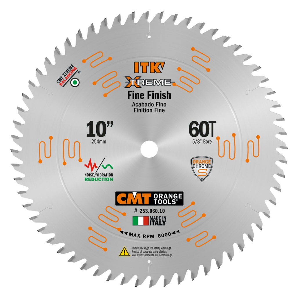 CMT 10 in X 60 X 5/8 in ITK Finish Compound Miter Blade - 253.060.10