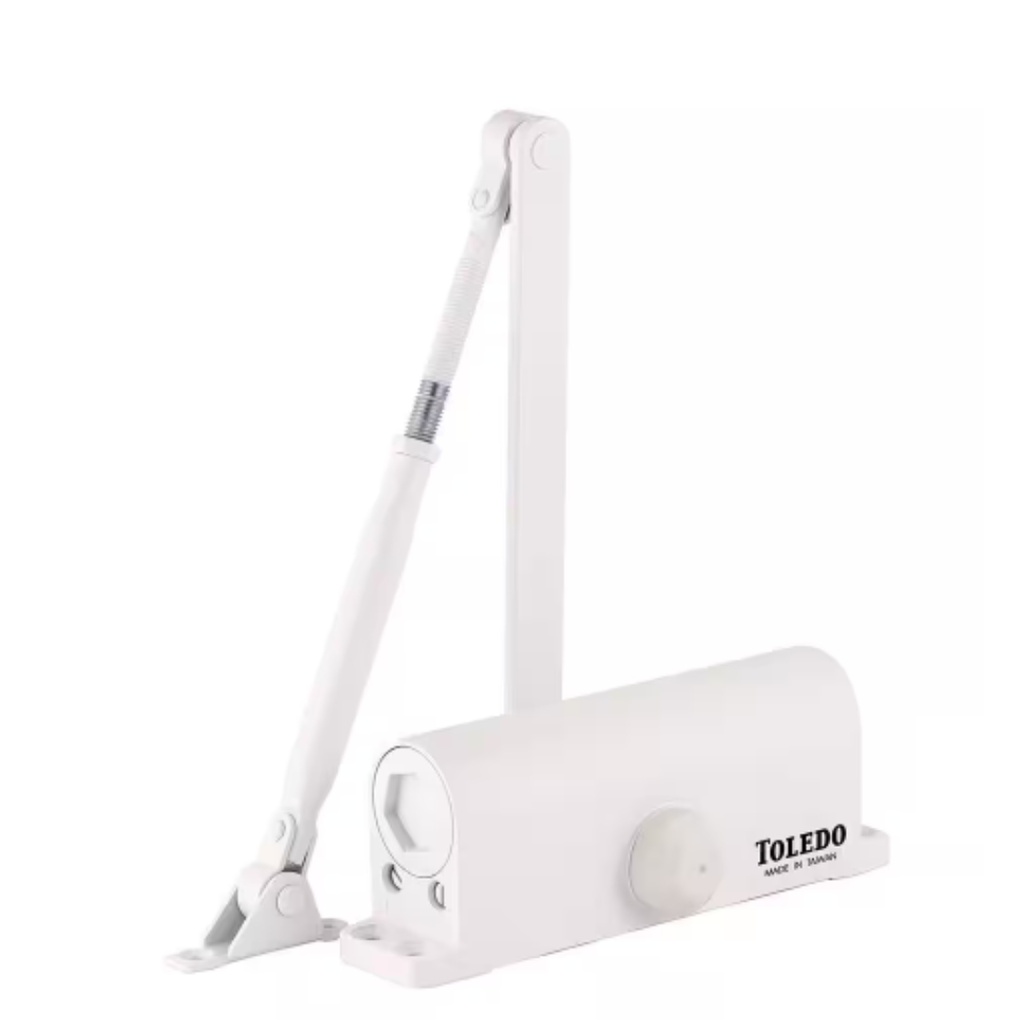 White Medium to Heavy-Duty Automatic Door Closer