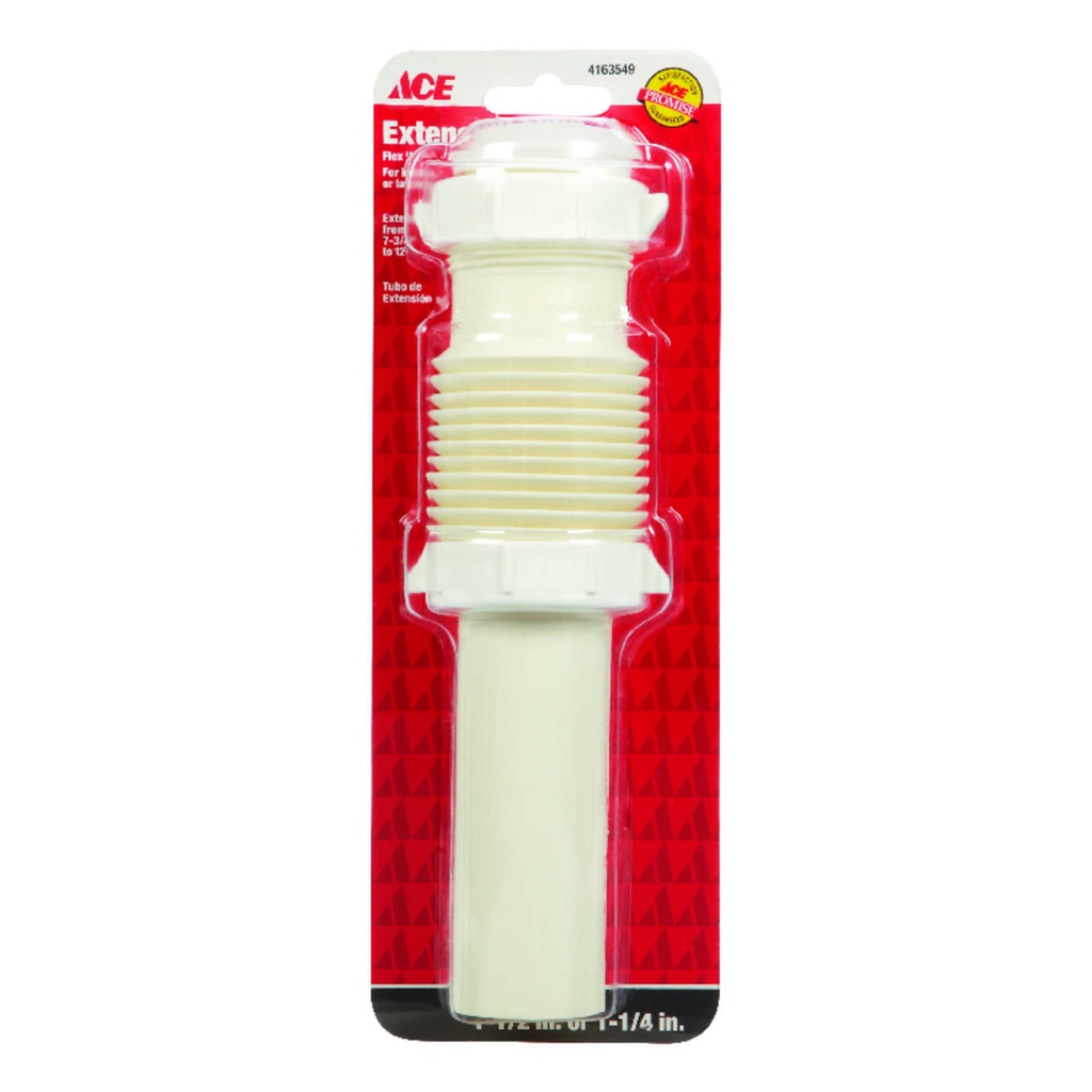 [4163549] Ace 1-1/2 in. D X 11 in. L Plastic Extension Tube