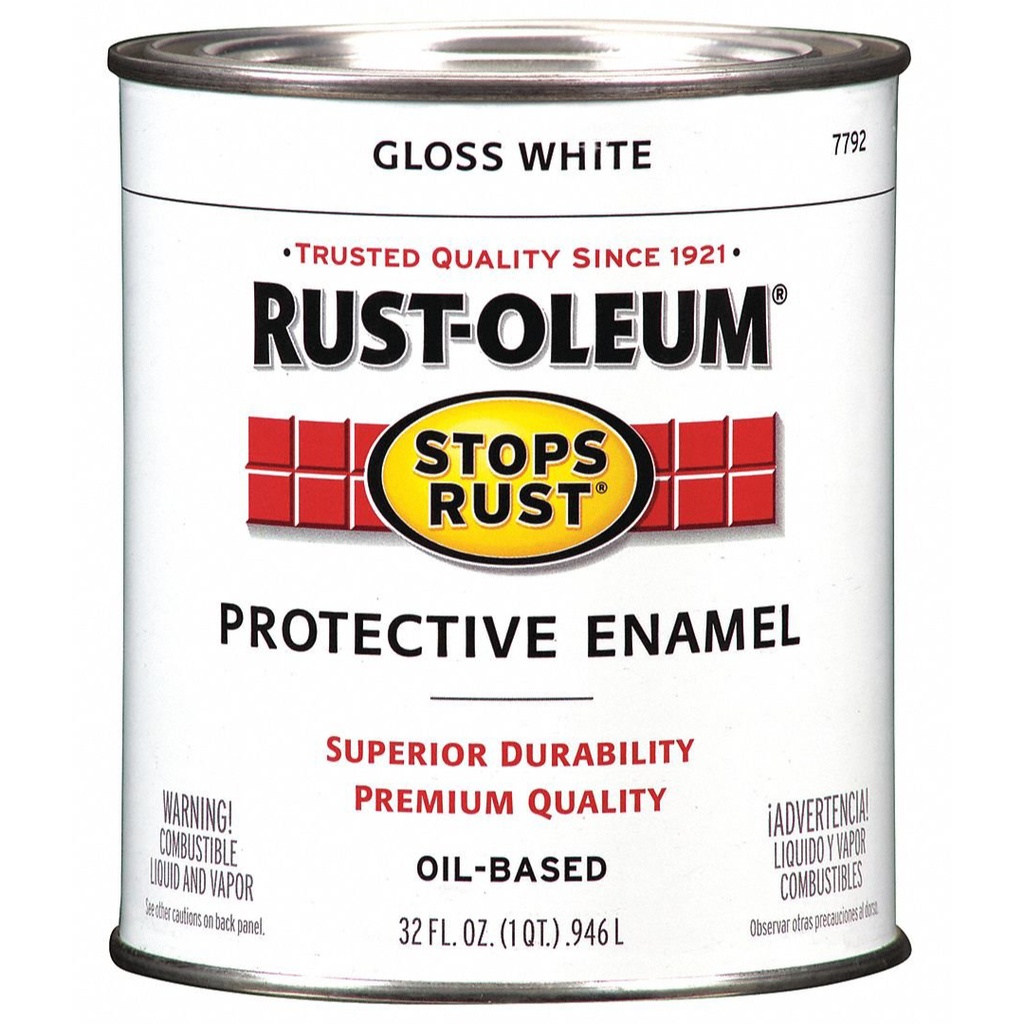 [420007542] Interior/Exterior Paint, Gloss, Oil Base, White, 8 Oz