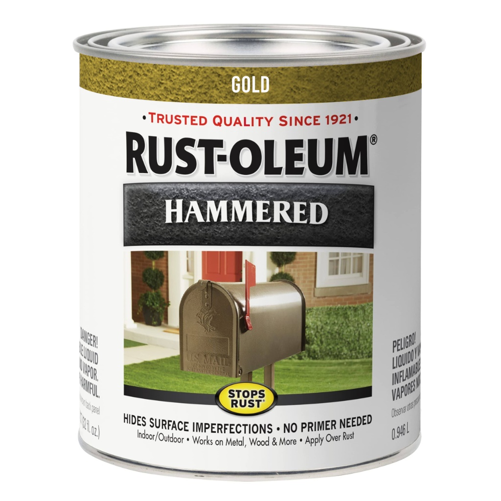 Rust-Oleum Stops Rust Indoor and Outdoor Hammered Gold Rush Protective Paint 1 Qt