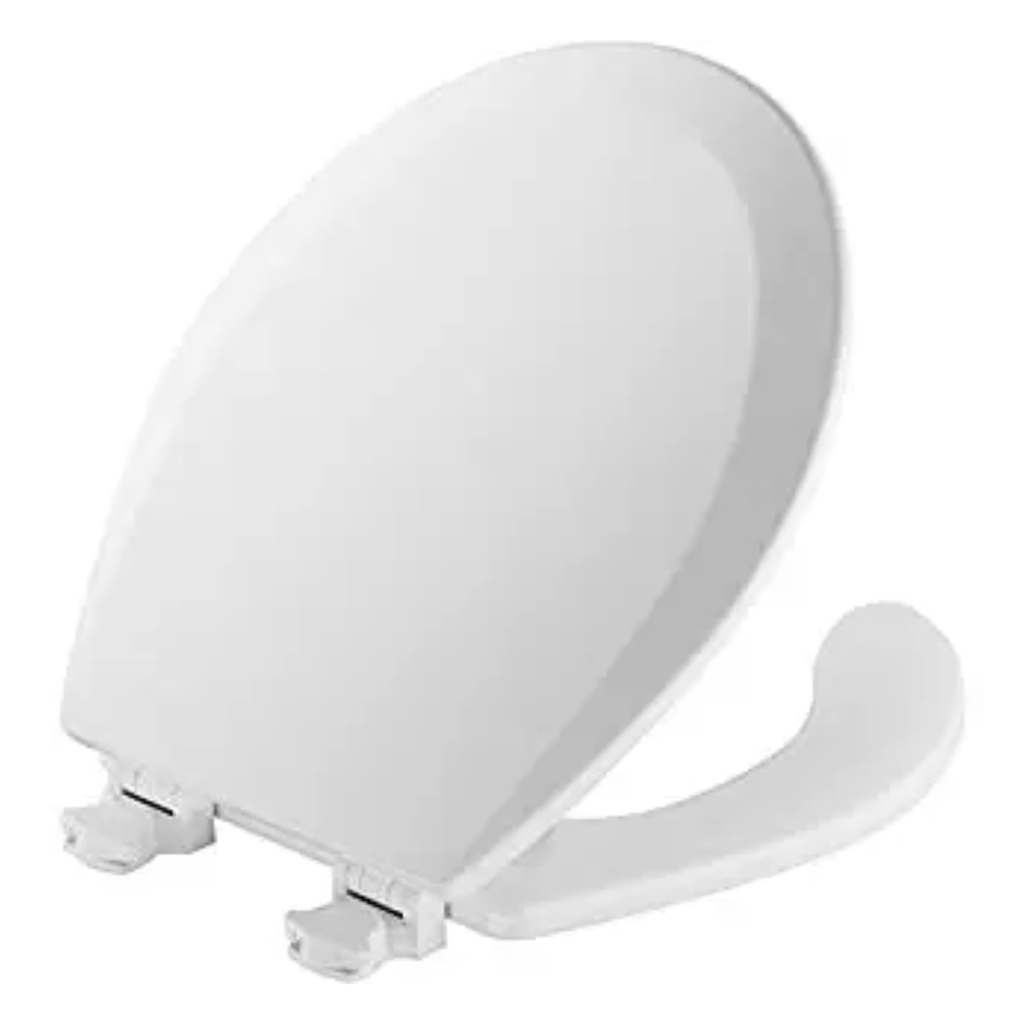 [4266474] Bemis Mayfair Round Open Front White Toilet Seat with Cover 440Ec000 - All
