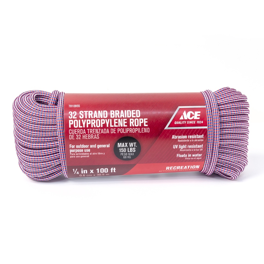 POLY ROPE RWB 1/4X100FT