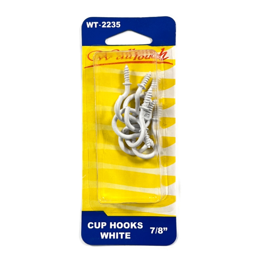CUP HOOKS 7/8 WHT.