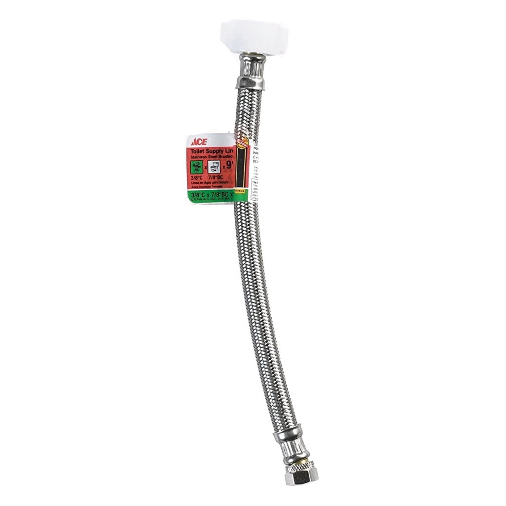[4060356] Ace 3/8 in. Compression X 7/8 in. Dia. Ballcock Stainless Steel Toliet Supply Line 9 in.