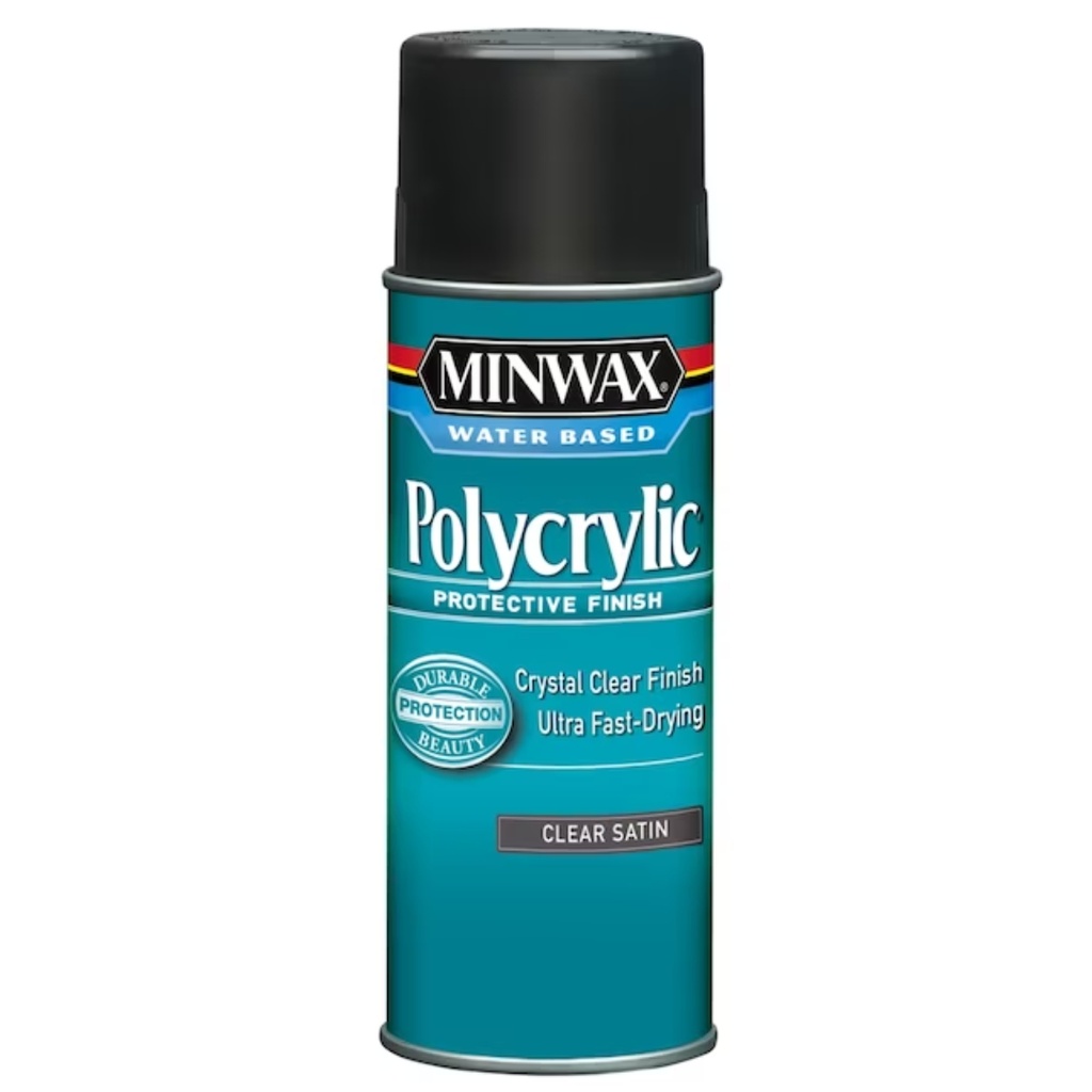 Minwax Polycrylic Satin Crystal Clear Water-Based Polyurethane 11.5 Oz