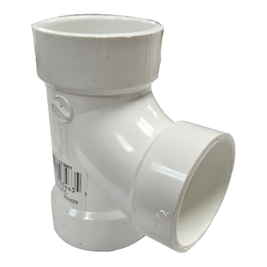 [440001880] Charlotte Pipe Schedule 40 2 in. Hub X 2 in. D Hub PVC Sanitary Tee 1 Pk