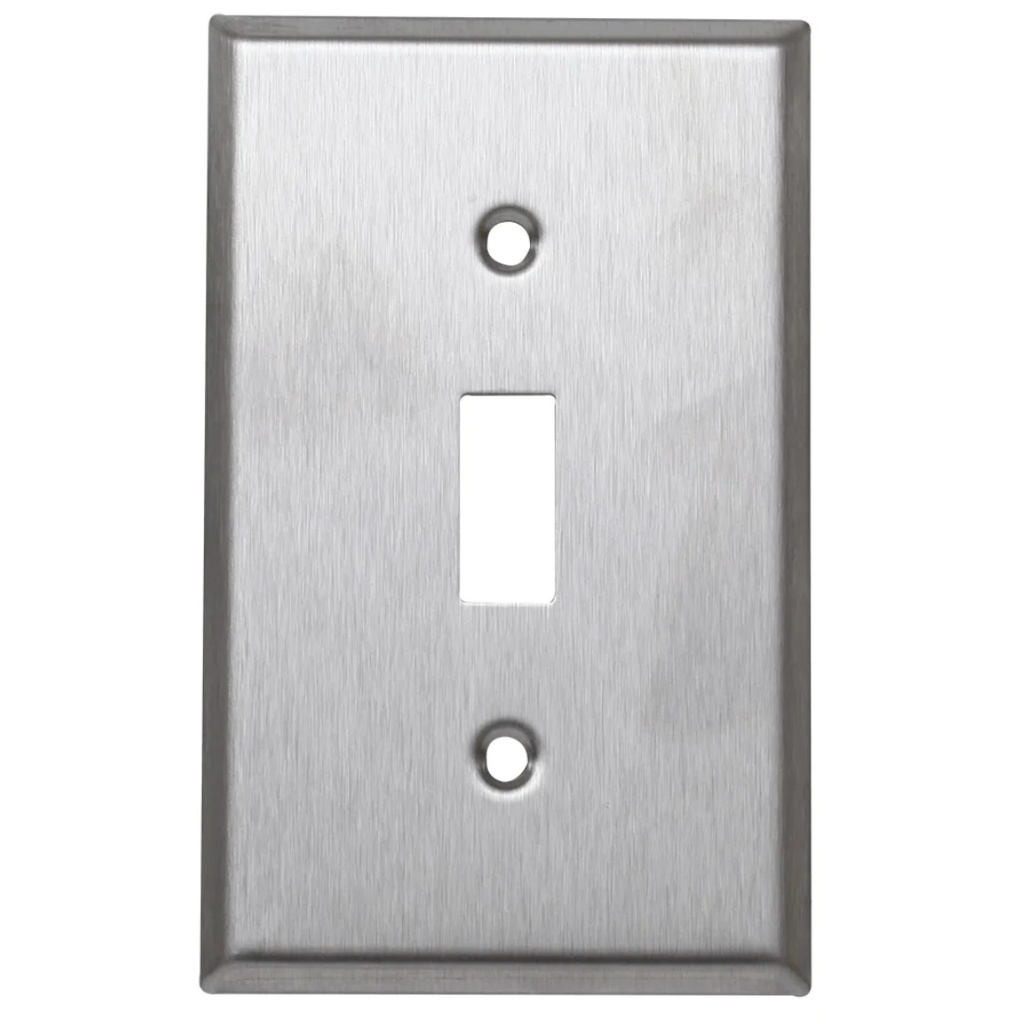 [450010110] Leviton 84001-40 1-Gang Toggle Switch Wallplate  Standard Size  Device Mount  Stainless Steel