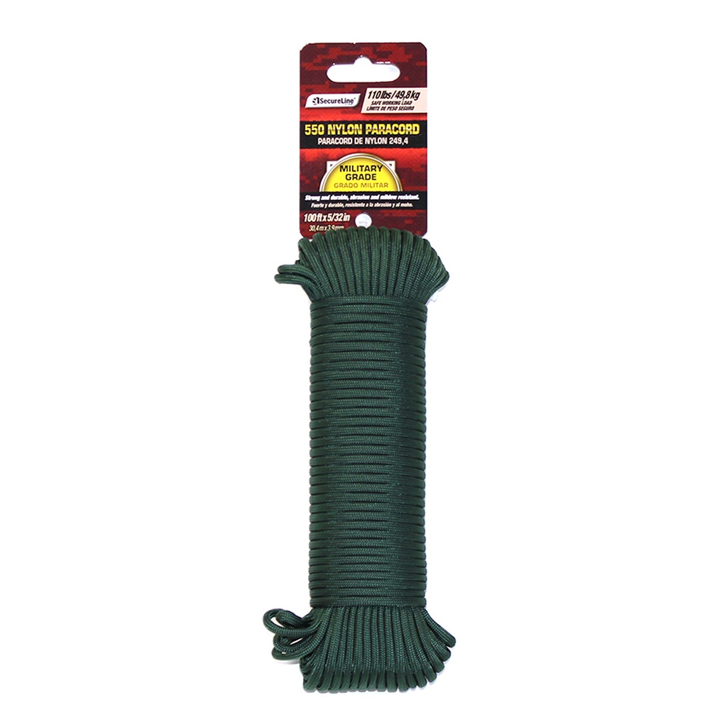 [7337637] Koch Industries SecureLine 5/32 in. D X 100 Ft. L Olive Drab Braided Nylon Paracord