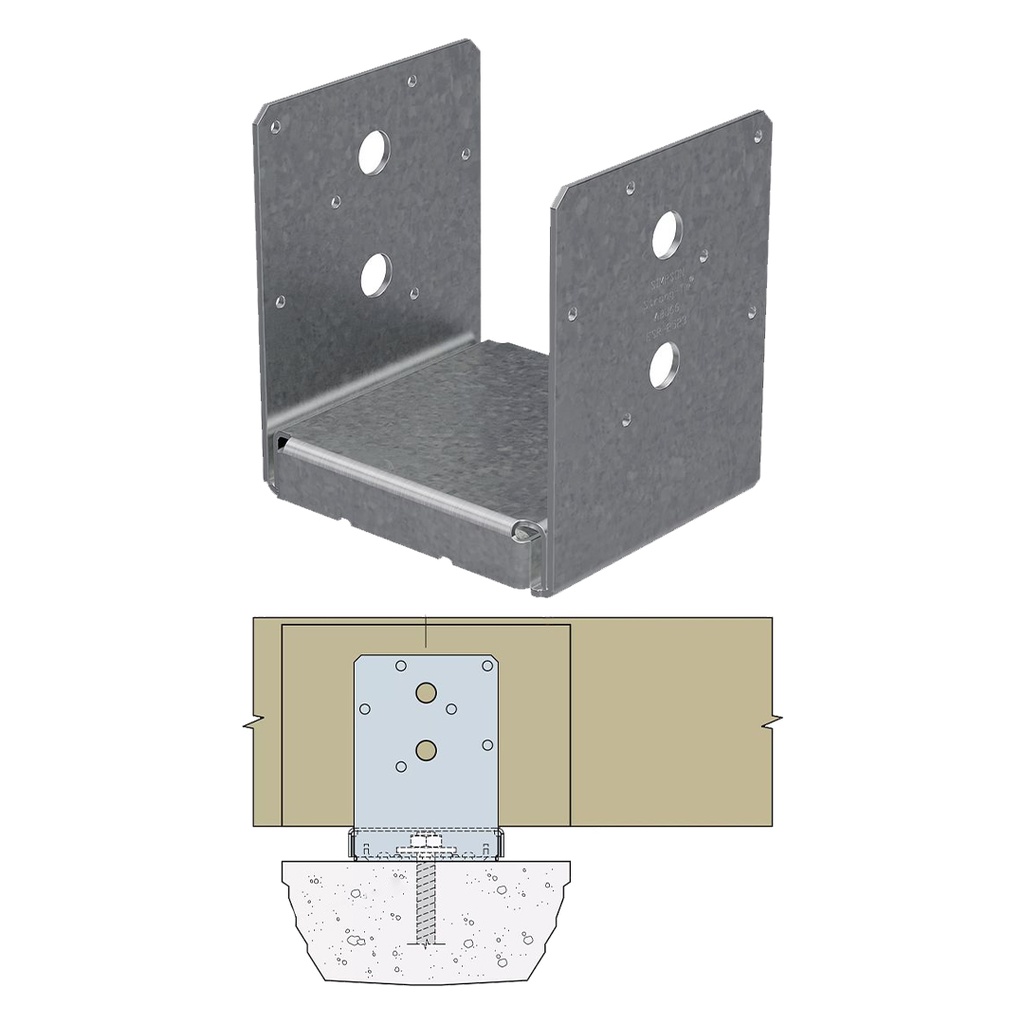 Simpson Strong-Tie ZMax 3.13 in. H X 5.5 in. W 12 Ga. Galvanized Steel Post Base