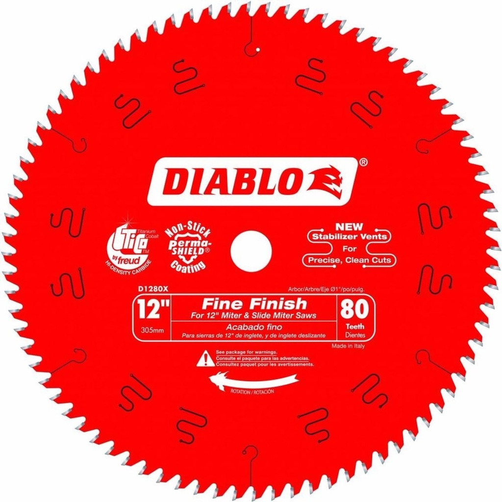 Diablo 12 in. D X 1 in. TiCo Hi-Density Carbide Finishing Saw Blade 80 Teeth 1 Pk