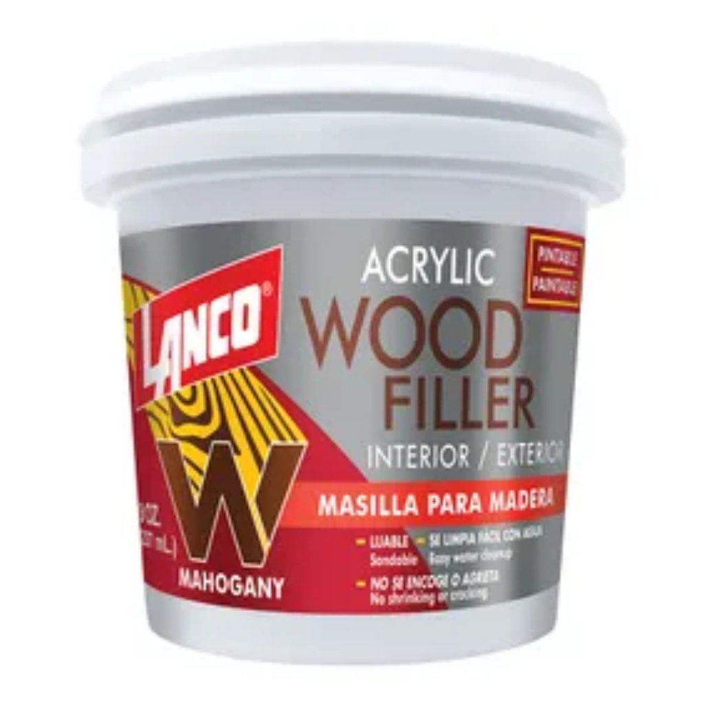 [WF8287] LANCO ACRY.W/FILLER 8 OZ MAHO