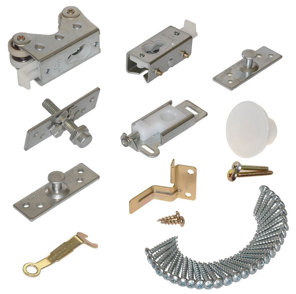 Johnson Hardware JH2014FD2 2-Panel Hardware Set for 200FD Series Folding Doors Aluminum Hardware Accessories and Parts Folding Door Hardware