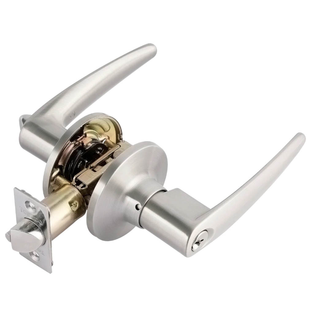 TOLEDO Barcelona Satin Nickel Keyed Entry Door Handle Set