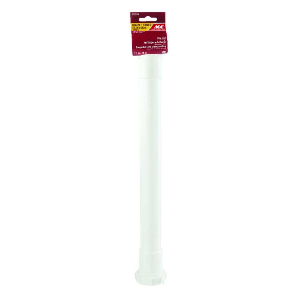 [4223111] Ace 1-1/2 in. D X 16 in. L Polypropylene Extension Tube