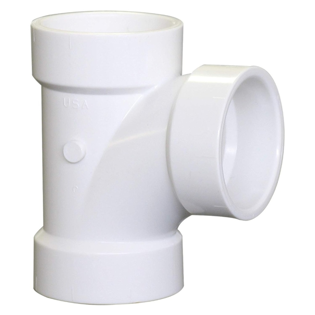 Charlotte Pipe Schedule 40 4 in. Hub X 4 in. D Hub PVC Sanitary Tee 1 Pk