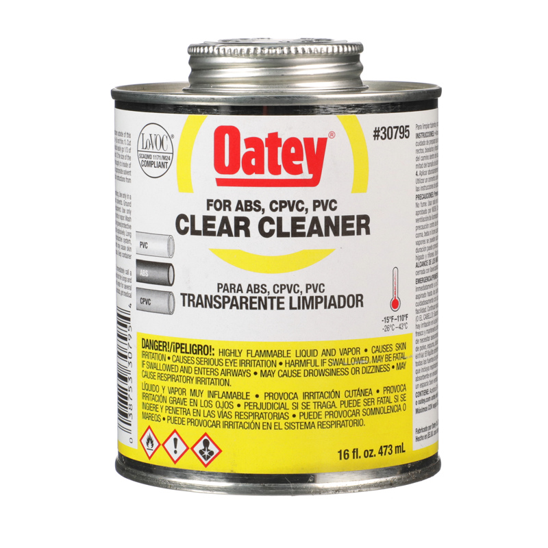 Oatey Clear Cleaner for ABS/CPVC/PVC 8 Oz