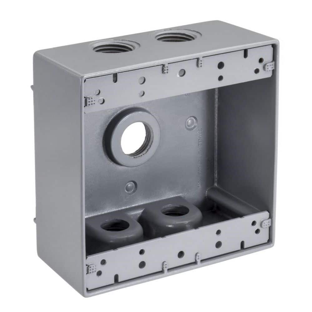 [06-01-053] 1/2 in. Weatherproof 5-Hole Double Gang Box