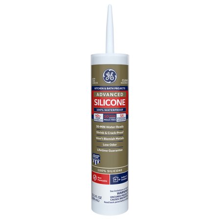 GE Silicone 2 Clear Silicone 2 Kitchen and Bath Silicone 10.1 Oz.