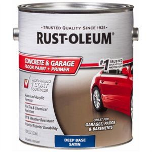 Rust-Oleum Concrete & Garage Satin Deep Tint Base Water-Based Acrylic Concrete Floor Paint 1 Gal