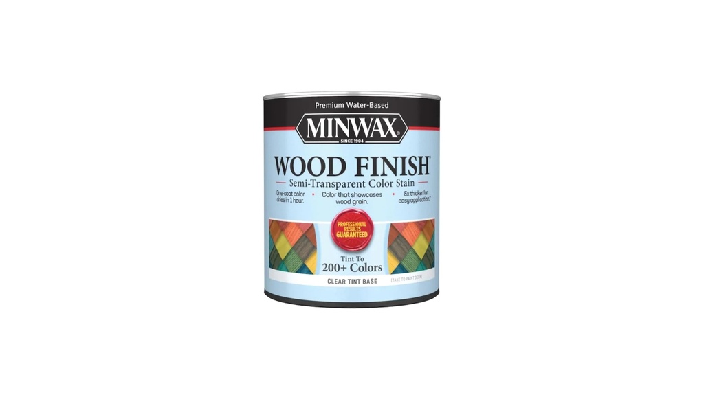 Minwax Wood Finish Water-Based Semi-Transparent Clear Tint Base Water-Based Wood Stain 1 Qt