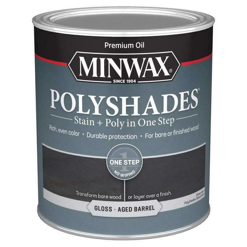 [1019827] Minwax Polyshades Semi-Transparent Gloss Aged Barrel Stain/Polyurethane Finish 1 Qt