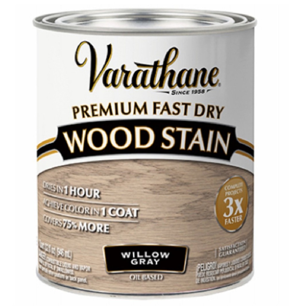 Premium Fast Dry Wood Stain, Willow Gray, 1 Qt
