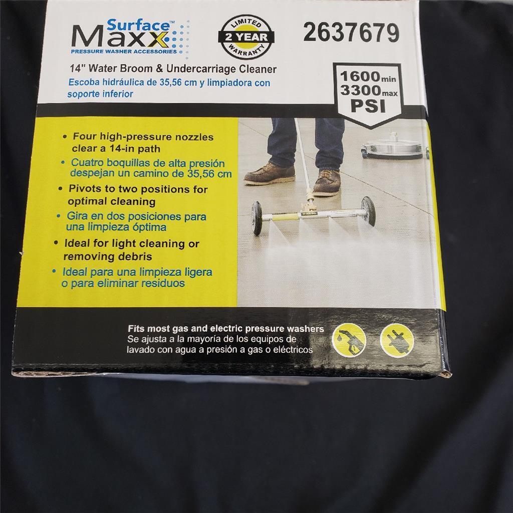 SurfaceMaxx 14-in Water Broom & Undercarriage Cleaner 3300 PSI
