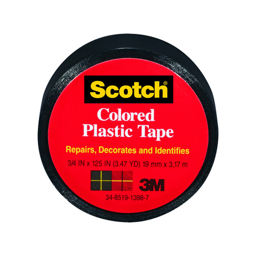 3M COMPANY 190BLK 3/4x125 Black Plastic Tape