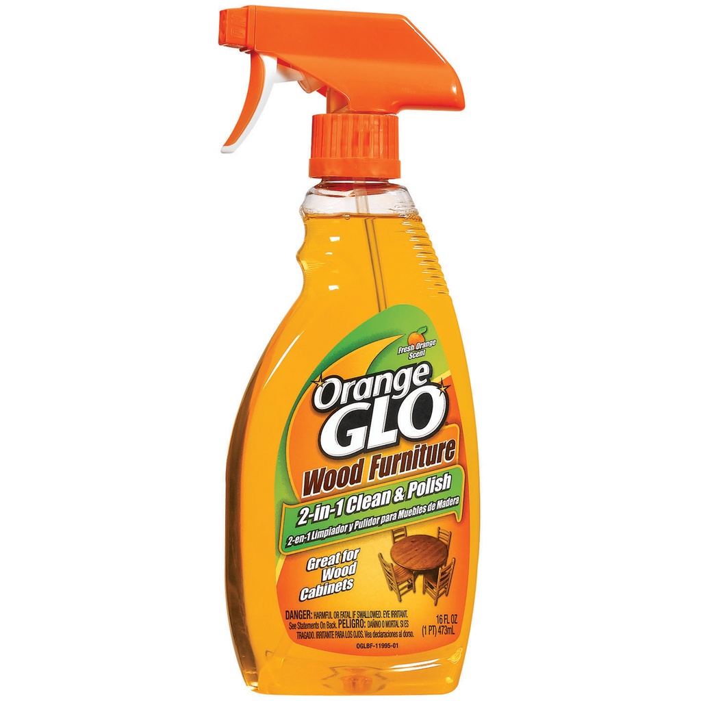 ORANGE GLO Orange Scent Wood Cleaner and Polish Liquid 16 Oz.