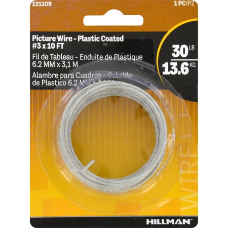 Hillman Plastic Coated Silver Picture Wire 30 Lb. 1 Pack