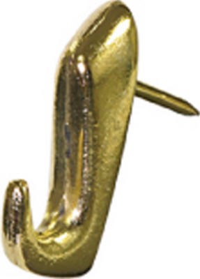 [122208] Hillman AnchorWire Gilt Gold Push Pin Picture Hanger 20 Lb. 4 Pack