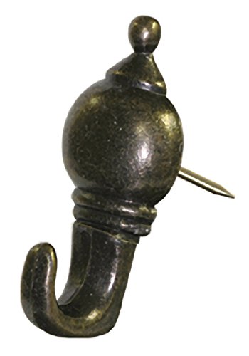 [122212] Hillman AnchorWire Antique Brass Silver Push Pin Picture Hook 20 Lb. 3 Pack