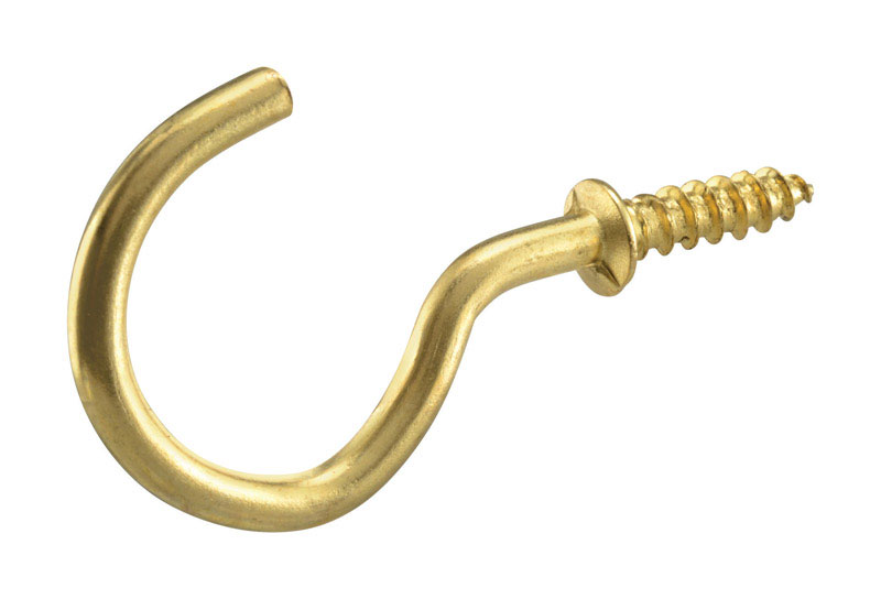 CUP HOOKS  1/2  BRASS FIN. PK8