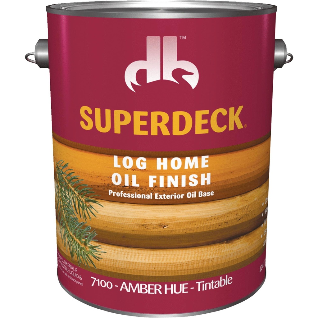 Superdeck Transparent Tintable Flat Amber Hue Tint Base Penetrating Oil Log Home Finish 1 Gal - Case of: 4