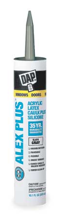Dap 18118 Slate Gray Acrylic Latex Caulk with Silicone, 2 Pack