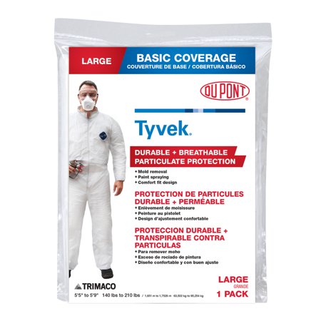 DuPont Tyvek Large No Elastic Disposable Coverall