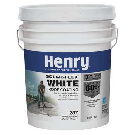 Henry Solar-Flex 287 Smooth White Elastomeric Roof Coating 4.75 Gal