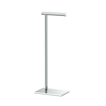 [1431C] Gatco 1431 Latitude 2 Free Standing Toilet Paper Holder Chrome Bathroom Hardware and Accessories Bathroom Hardware Toilet Paper Holders