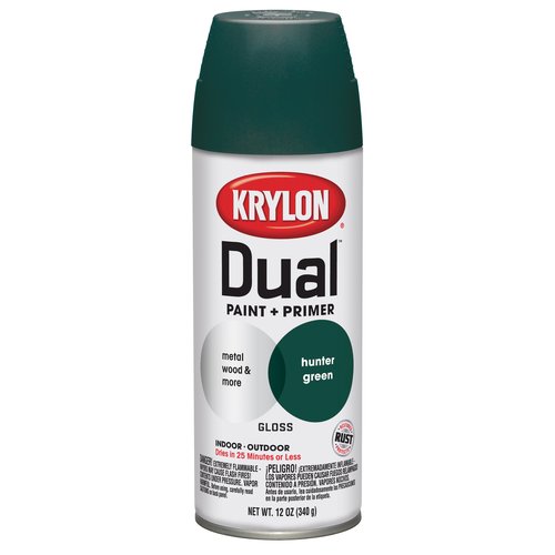 Krylon 12 Oz Dual Paint and Primer, Gloss Hunter Green