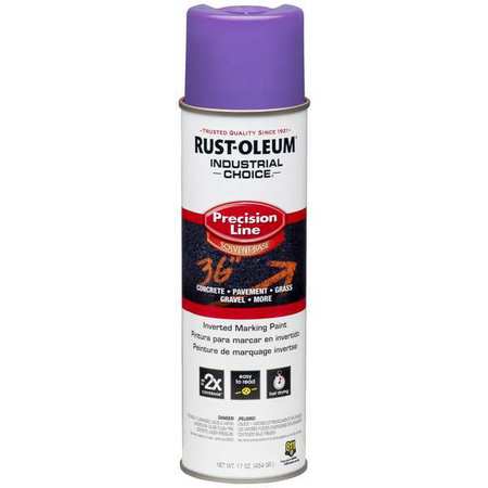 Precision Line Marking Paint, Inverted, Fluorescent Purple, 20 Oz