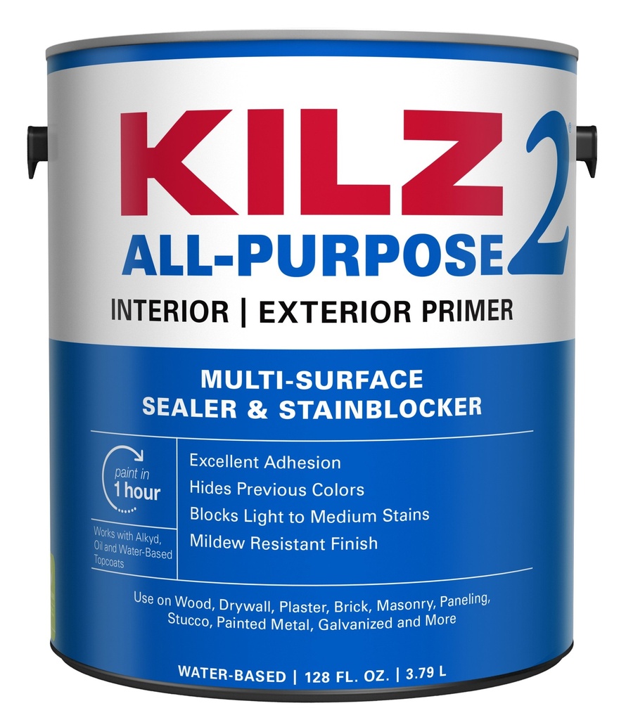 KILZ White Flat Water-Based Acrylic Stain Blocking Primer 1 Gal