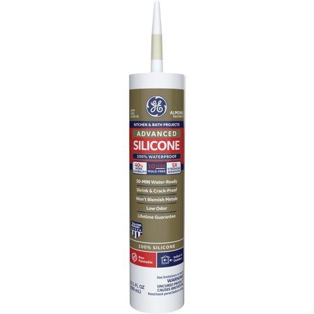 General Electric Almond Silicone Low Odor Kitchen and Bath Sealant 10.1 Oz.