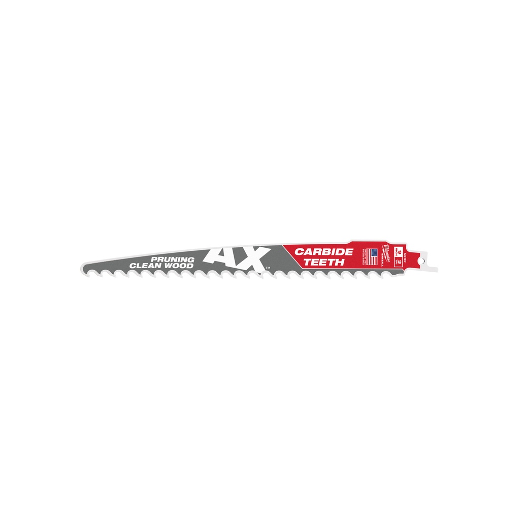 Milwaukee AX Sawzall 9 in. Carbide Pruning & Clean Wood Reciprocating Saw Blade 3 TPI 1 Pk