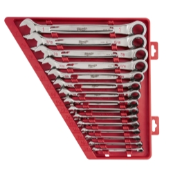 Milwaukee 12 Point SAE Ratcheting Combination Wrench Set 15 Pc