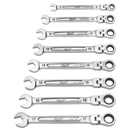 Milwaukee Metric Ratcheting Flex Head Combination Wrench Set 7 Pc
