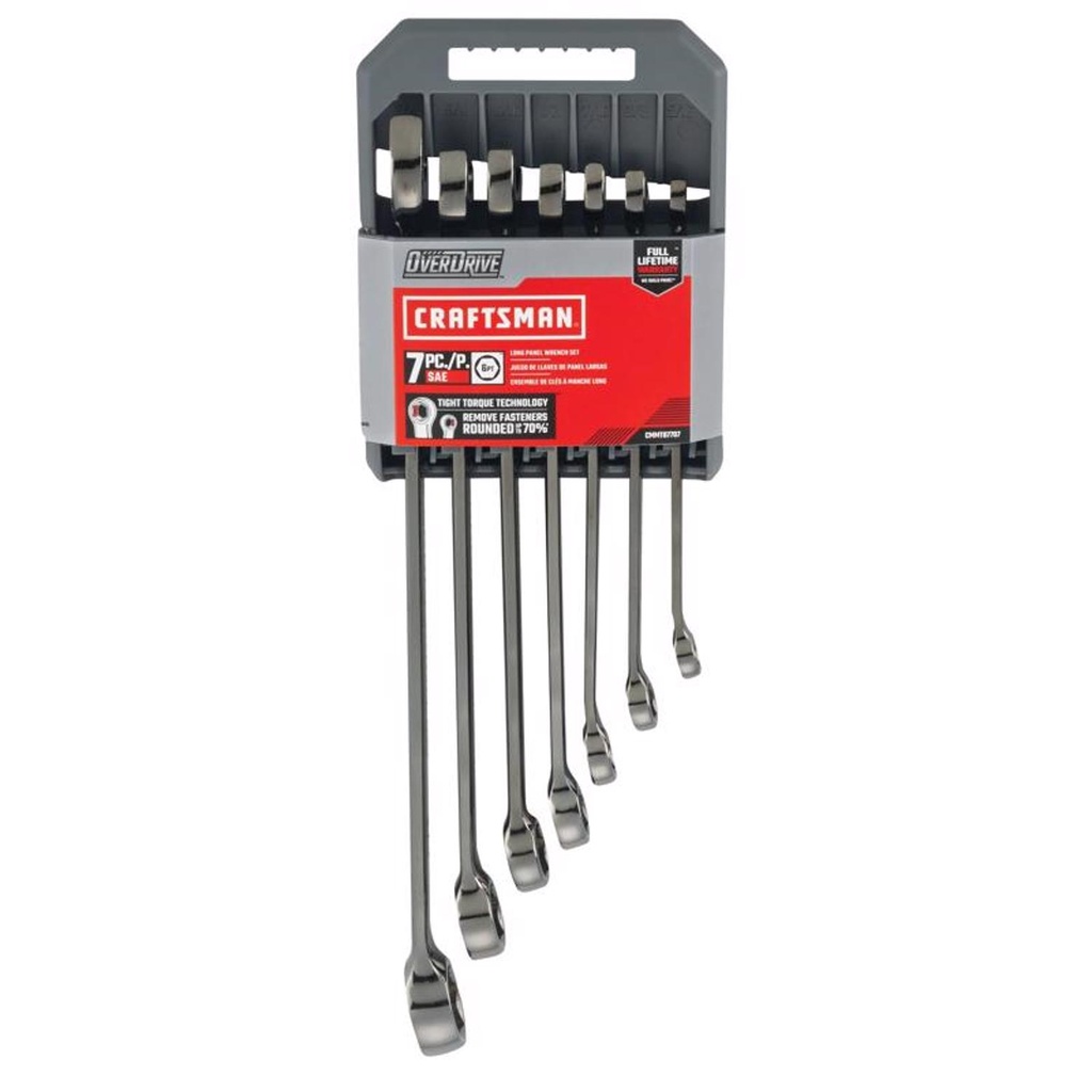 [2033957] Craftsman OVERDRIVE 6 Point SAE Wrench Set 7 Pc