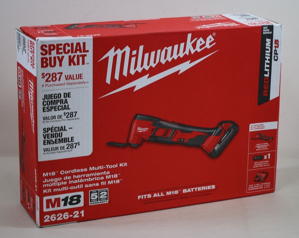 M18 18V Lithium-Ion Cordless Oscillating Multi-Tool Kit with One 1.5 Ah Battery & Charger