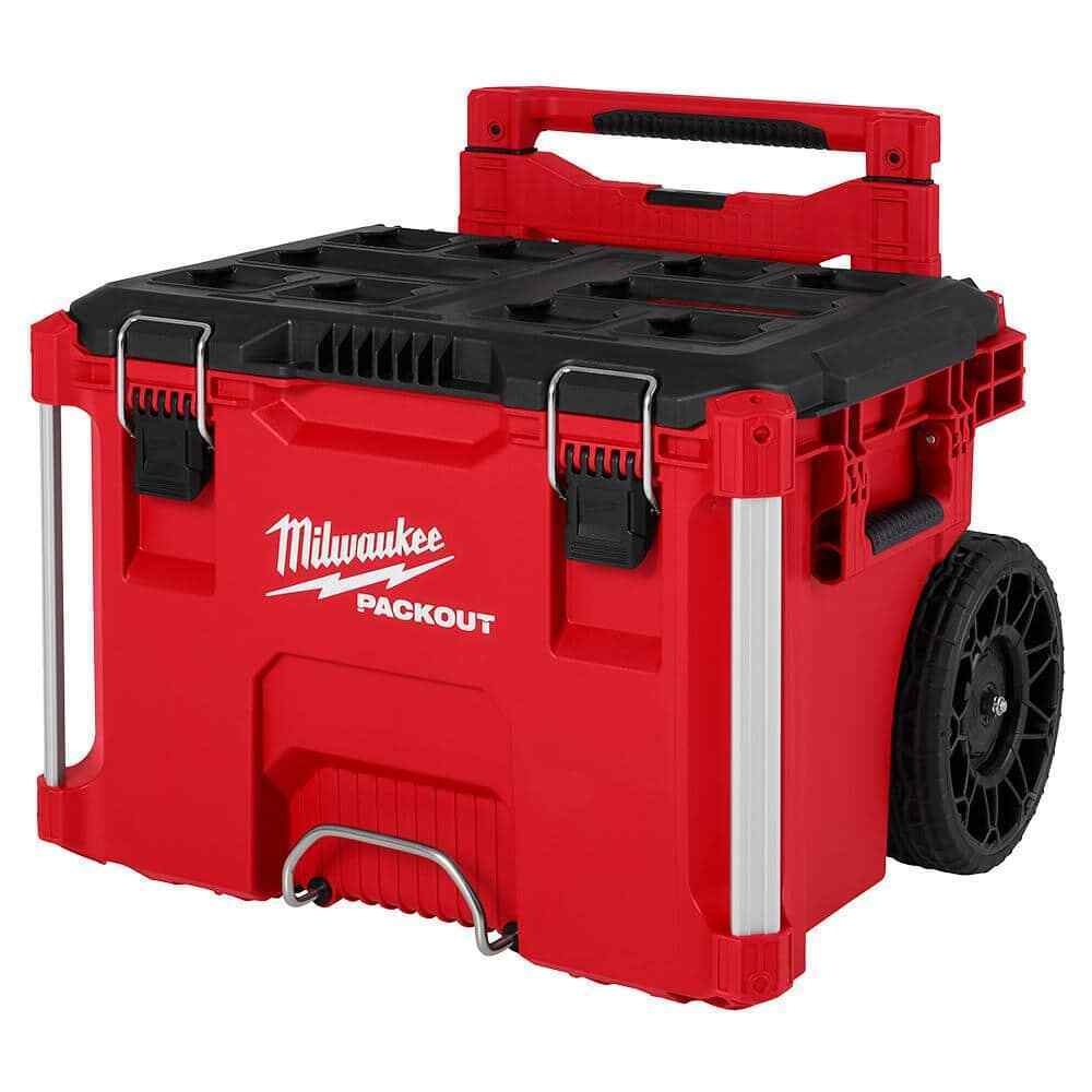 [2038138] Milwaukee Packout 22 in. Rolling Low Profile Handle Tool Box Black/Red